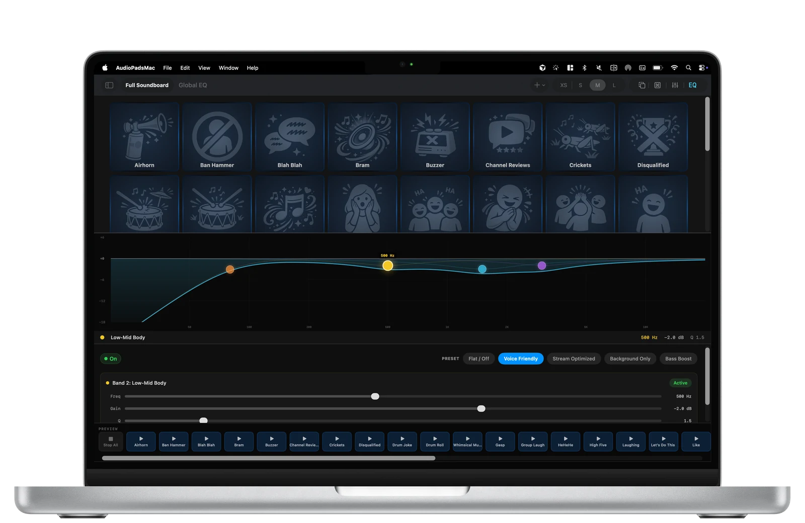 AudioPads equalizer on Mac